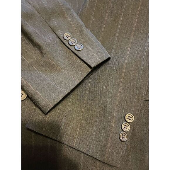 Towncraft Men's Gray Pinstripe Blazer Size 44 Short Classic Fit - Picture 7 of 11